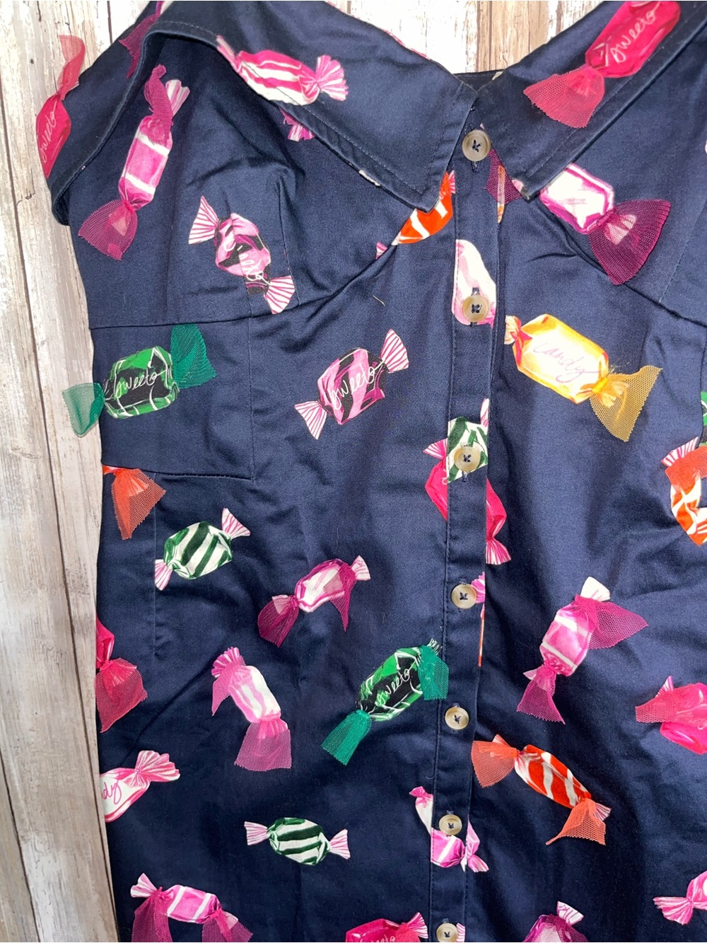Maeve Anthropologie Candy Print 3D Tulle Appliqué Midi Dress 10 NWT - Picture 3 of 7